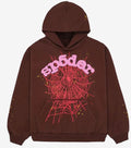 Brown unisex Sp5der Hoodie