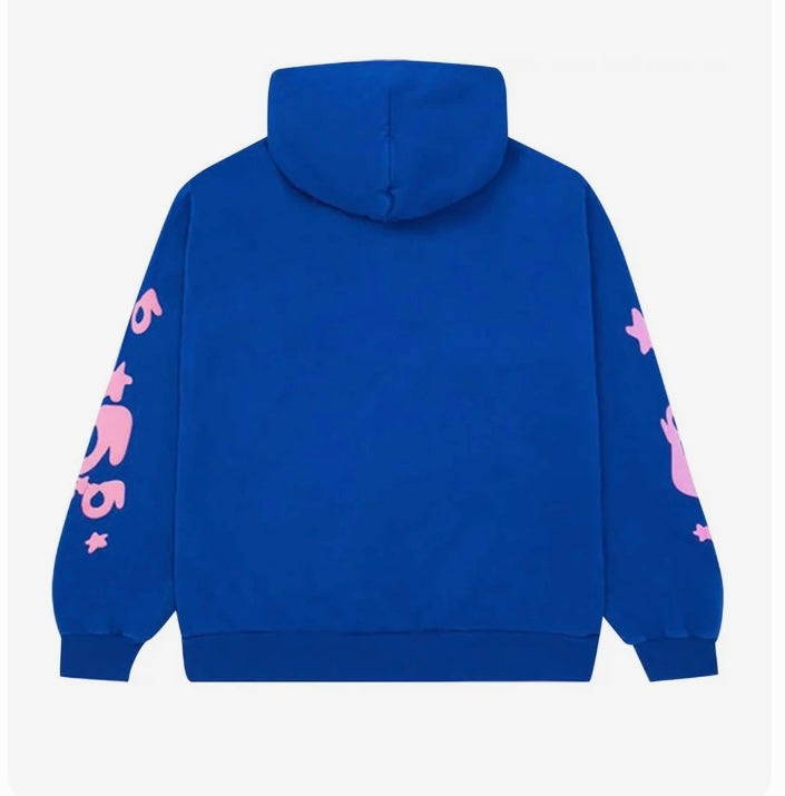 Blue and Pink Sp5der Beluga Hoodie