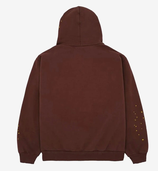 Brown unisex Sp5der Hoodie