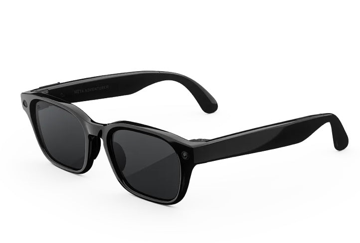 Large Black Meta Glasses with clear lenses